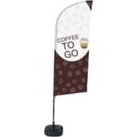 Drapeau publicitaire SHOWDOWN Coffee To Go Droit 330 x 89 cm Simple Aluminium