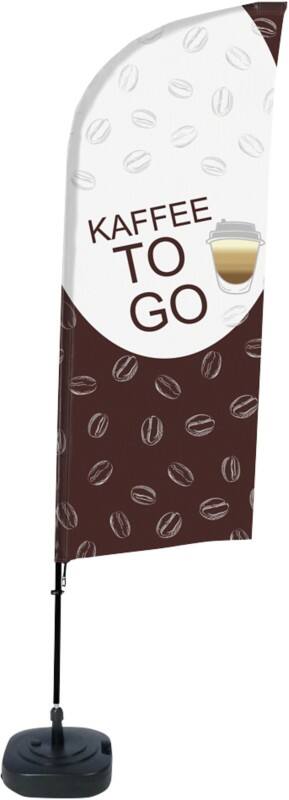 SHOWDOWN Coffee To Go Windvorm Strandvlag 330 x 89 cm Enkel Aluminium