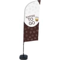 Drapeau publicitaire SHOWDOWN Coffee To Go Droit 330 x 89 cm Simple face Aluminium