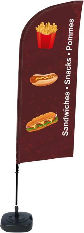 SHOWDOWN Snacks Windvorm Strandvlag 330 x 89 cm Enkel Aluminium