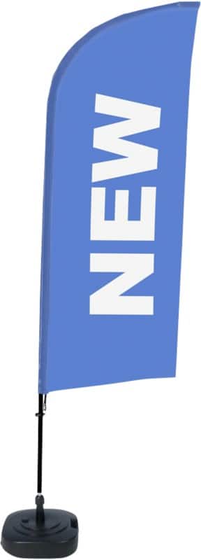 SHOWDOWN New Windvorm Strandvlag Blauw 330 x 89 cm Enkel Aluminium