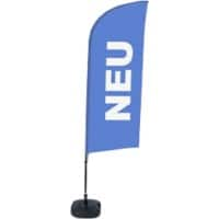 SHOWDOWN New Windvorm Strandvlag Blauw 330 x 89 cm Enkel Aluminium