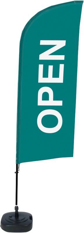 SHOWDOWN Open Windvorm Strandvlag Groen 330 x 89 cm Enkel Aluminium