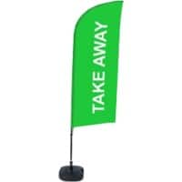 Drapeau publicitaire SHOWDOWN Take Away Droit Vert 330 x 89 cm Simple Aluminium