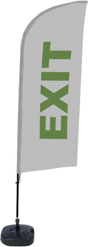 SHOWDOWN Exit Windvorm Strandvlag Grijs 330 x 89 cm Enkel Aluminium