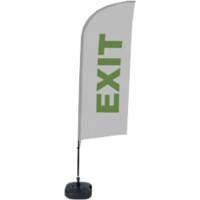 SHOWDOWN Exit Windvorm Strandvlag Grijs 330 x 89 cm Enkel Aluminium