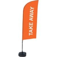 SHOWDOWN Take Away Windvorm Strandvlag Oranje 330 x 89 cm Enkel Aluminium