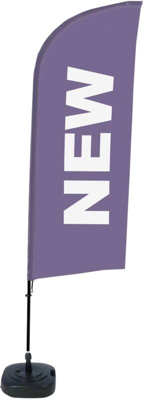 SHOWDOWN New Windvorm Strandvlag Paars 330 x 89 cm Enkel Aluminium