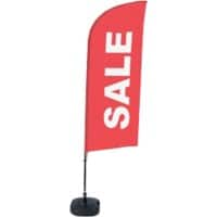 SHOWDOWN Sale Windvorm Strandvlag Rood 330 x 89 cm Enkel Aluminium