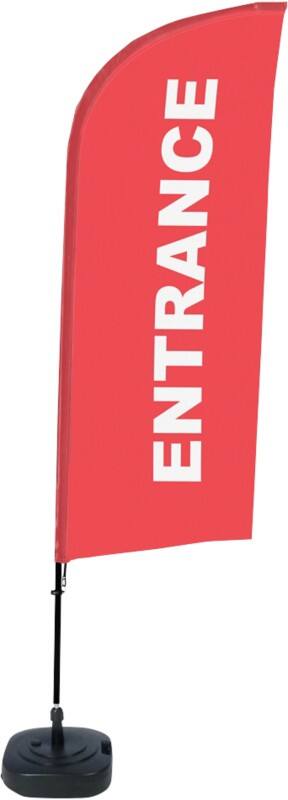 SHOWDOWN Entrance Windvorm Strandvlag Rood 330 x 89 cm Enkel Aluminium