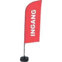 SHOWDOWN Entrance Windvorm Strandvlag Rood 330 x 89 cm Enkel Aluminium