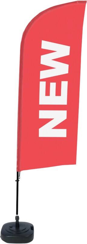 SHOWDOWN New Windvorm Strandvlag Rood 330 x 89 cm Enkel Aluminium