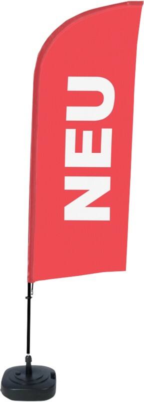 SHOWDOWN New Windvorm Strandvlag Rood 330 x 89 cm Enkel Aluminium