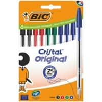 BIC Cristal Original Ballpoint Pen Kleurenassortiment 0,4 mm Balpen 10 Stuks