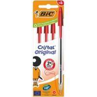 BIC Cristal Original Balpen Medium 0,4 mm Rood 4 stuks