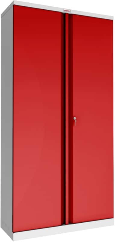 Phoenix SCL Series Draaideurkast Staal 4 Legbord 915 x 370 x 1.830 mm Grijs, rood
