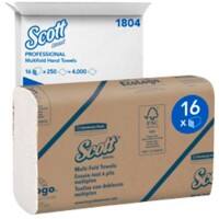 Scott Multifuld Handdoek Wit 1-laags 1804 16 pakken à 250 vellen