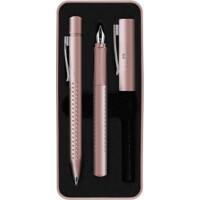 Coffret cadeau stylo-bille et stylo-plume Faber-Castell Rose Encre bleue