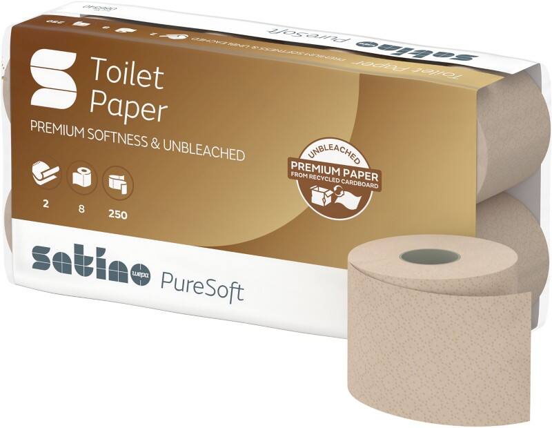 Papier toilette Satino PureSoft 2 épaisseurs 66540 8 Rouleaux de 250 Feuilles