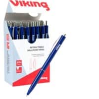 Stylo-bille Viking Rétractable Bleu 0,5 mm Moyen 50 Unités