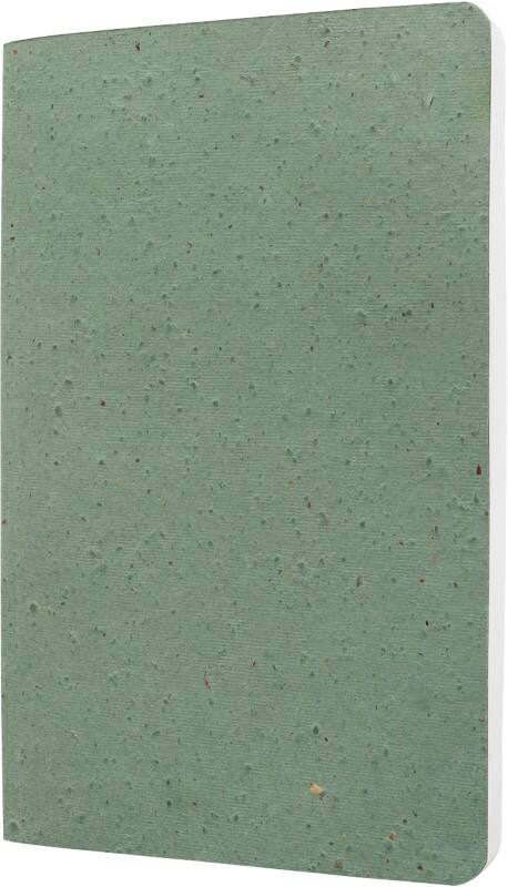 Sigel ReUp Schrijfblok A5 Gelinieerd Zelfklevend zijdelings gebonden Koffieboondoppen Zachte Kaft Groen Niet geperforeerd 100 Pagina's