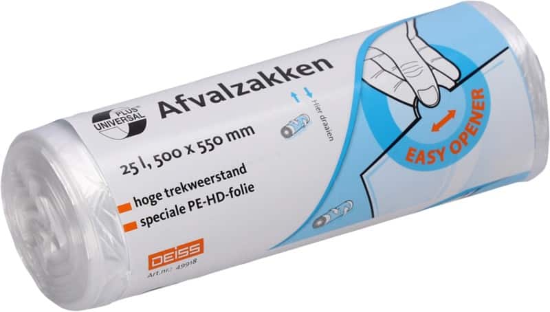 Sac-poubelle UNIVERSAL PLUS 25 L Transparent 50 unités