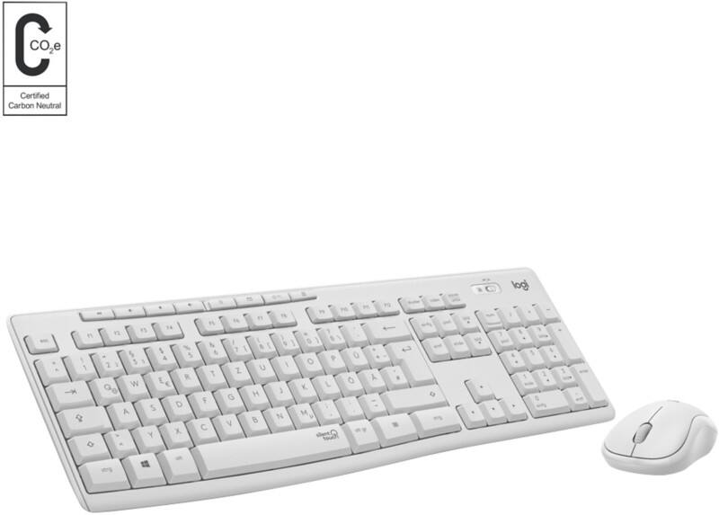 Logitech Toetsenbord en muis Draadloos QWERT Y Wit MK295
