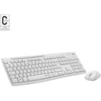 Clavier et souris Logitech Sans fil QWERTY Blanc MK295