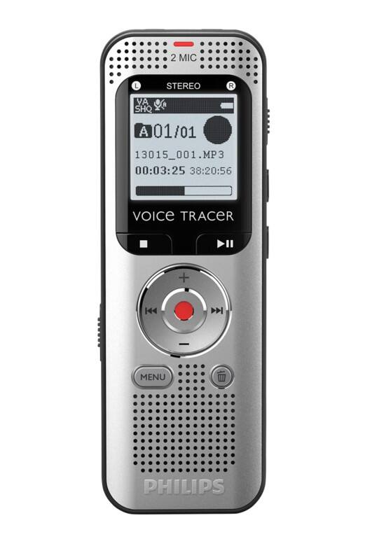 Philips Digitale voicerecorder DVT2015 Zilver, zwart 8 GB