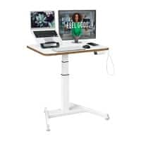 Bureau assis-debout compact et électrique Leitz Ergo 6534 hauteur ajustable avec rappel de la position debout acier, bois 80 x 65-130 x 60 cm