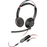 Micro-casque poly Blackwire Sur tête 3,5 mm Jack USB, USB-C Réduction du bruit Microphone Stéréo 5220