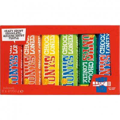 Tony Chocolonely Proeverijtje Assortiment Chocolade 50 g 6 Stuks