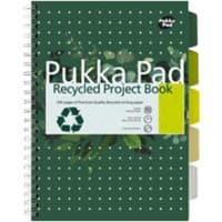 Pukka Recycled Schrijfblok A4 Gelinieerd Dubbeldraads Zijgebonden Karton Harde rug Groen Geperforeerd 200 Pagina's Pak van 3