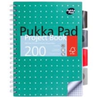 Cahier Pukka Metallic B5 Quadrillé Reliure à double fil latérale PP (Polypropylène) Dos cartonné Vert Non perforé 200 pages 3 unités