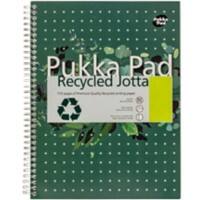 Pukka Recycled Schrijfblok A4 Gelinieerd Dubbeldraads Zijgebonden Karton Harde rug Groen Geperforeerd 110 Pagina's Pak van 3