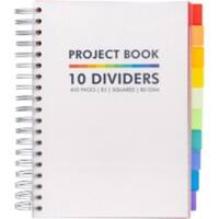 Cahier Pukka Basics B5 Quadrillé Reliure à double fil Reliure latérale Plastique Dos cartonné Blanc Sans perforation 400 Pages 400 Feuilles