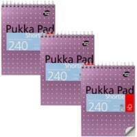 Pukka Metallic Notitieblok Geruit Dubbeldraads Bovengebonden Karton Harde rug Paars Geperforeerd Pak van 3