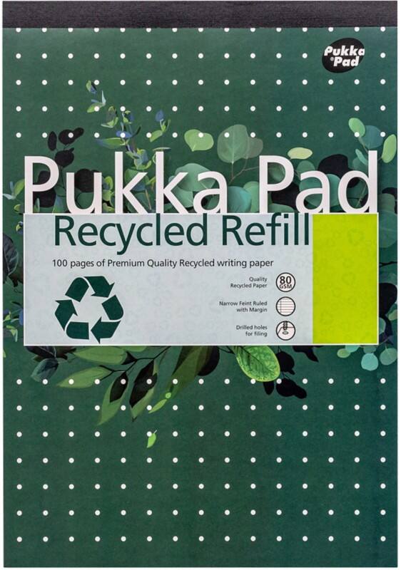 Bloc de recharge Pukka Collé A4 Ligné Carton Dos cartonné Vert Non perforé 6 unités