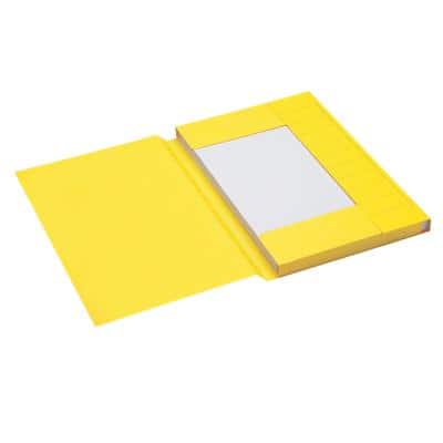 Djois dossiermap Secolor folio geel karton 3 kleppen 34,8 x 24 cm