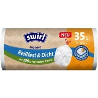 Sac-poubelle Swirl Tearproof & Tight 35 L Poignées coulissantes Transparent Plastique 11 rouleaux