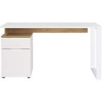 Bureau GERMANIA HASSELT 140 (l) x 61 (p) x 74 (h) cm Blanc, chêne Navarra Repro