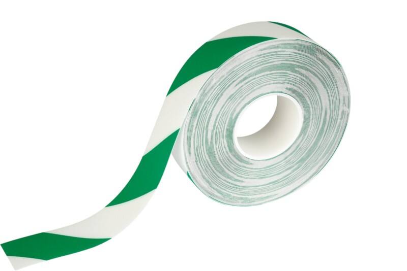 DURABLE Vloermarkeringstape DURALINE Groen, wit 50 mm (B) x 30 m (L) PVC (Polyvinylchloride)