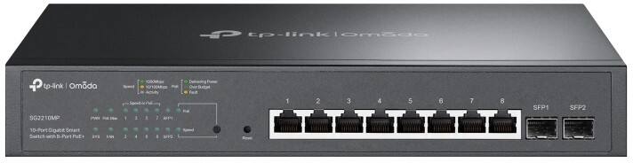 Commutateur TP-LINK Omada 10 ports Gigabit Smart Switch avec 8 ports PoE+ TL-SG2210MP