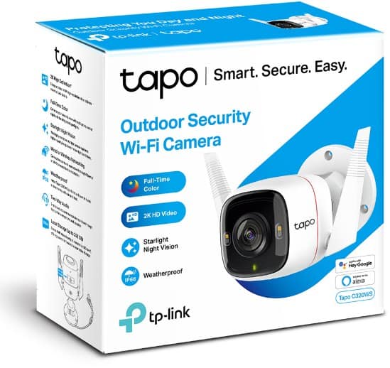 TP-LINK Outdoor Security Beveiligingscamera 2160 x 1440 pixel AC, DC TC60 Wit, zwart