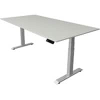 Kerkmann Elektronisch In hoogte verstelbaar Zit-sta-bureau Lichtgrijs T-poot 0 lades 0 ladeblokken 2.000 (B) x 1.000 (D) x 1.290 (H) mm Hout, Metaal