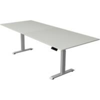 Kerkmann Elektronisch In hoogte verstelbaar Zit-sta-bureau Lichtgrijs T-poot 0 lades 0 ladeblokken 2.500 (B) x 1.000 (D) x 1.290 (H) mm Hout, Metaal