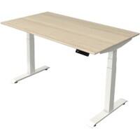Bureau assis-debout Kerkmann Hauteur ajustable électriquement Brun érable Piètement en T 0 tiroirs 0 caissons 1400 (l) x 800 (p) x 1290 (h) mm Bois, métal