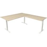 Bureau assis-debout Kerkmann Hauteur ajustable électriquement Brun érable Piètement en T 0 tiroirs 0 caissons 2000 (l) x 2200 (p) x 1290 (h) mm Bois, métal
