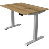 Bureau assis-debout Kerkmann Hauteur ajustable électriquement Chêne Piètement en T 0 tiroirs 0 caissons 1200 (l) x 800 (p) x 1290 (h) mm Bois, métal