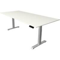 Kerkmann Elektronisch In Hoogte Verstelbaar Zit-sta-bureau Wit T-poot 0 lades 0 ladeblokken 2.250 (B) x 1.000 (D) x 1.290 (H) mm Hout, Metaal